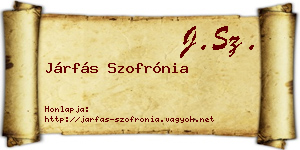 Járfás Szofrónia névjegykártya